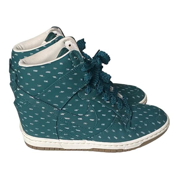 Nike Dunk Sky Hi Teal Hidden Wedge Dot Print High Top Women's 6.5 - Picture 1 of 16